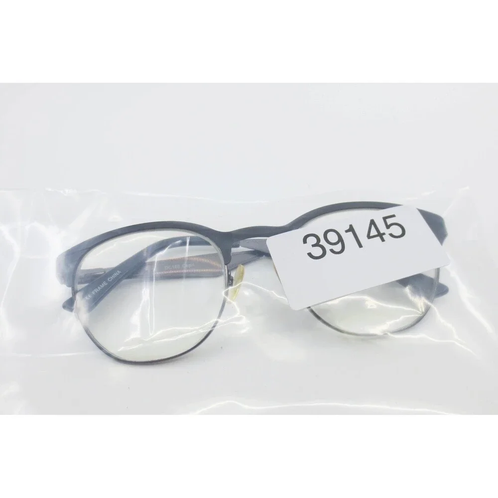 Capri DC168 Eyeglasses Matte Black Round Browline Frames 50-20-140 Eyewear